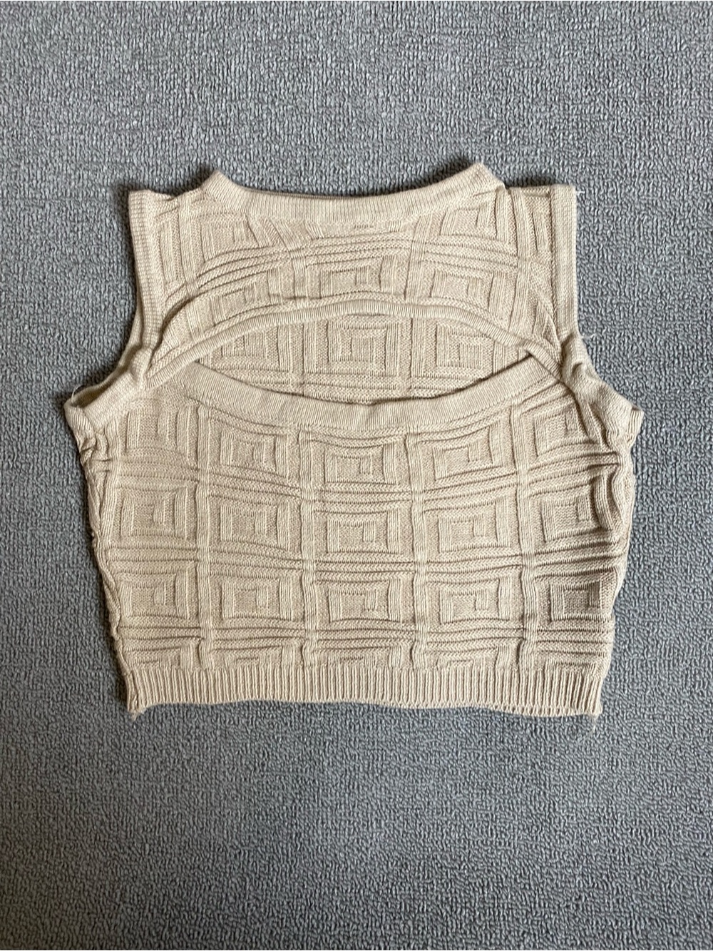 Sleeveless Neutral Fashion Y2K Knit Cut Out Crop Top- Summer Beach